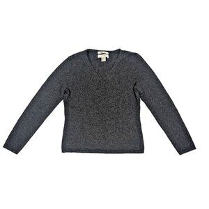 Pursuits LTD Women's Long Sleeve Sweater Grey V-Neck CASHMERE Pullover Sz Small